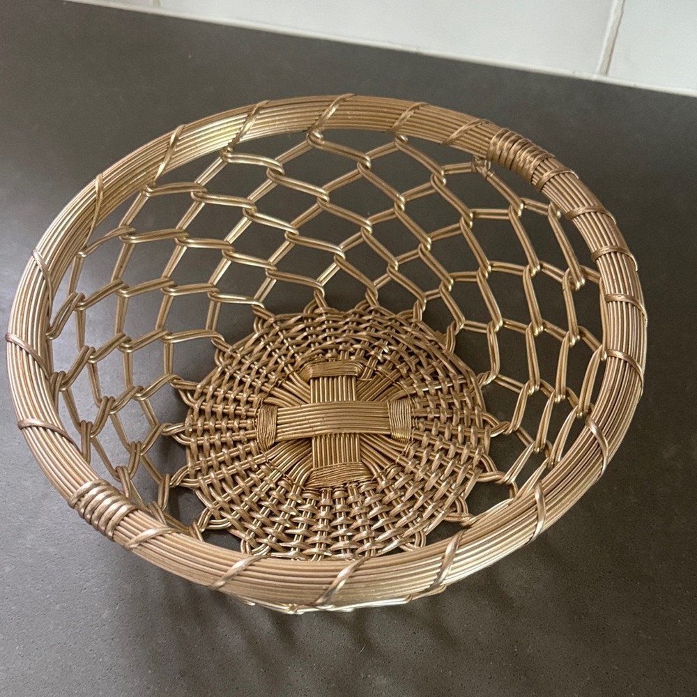 Elegant Gold Woven metal Basket